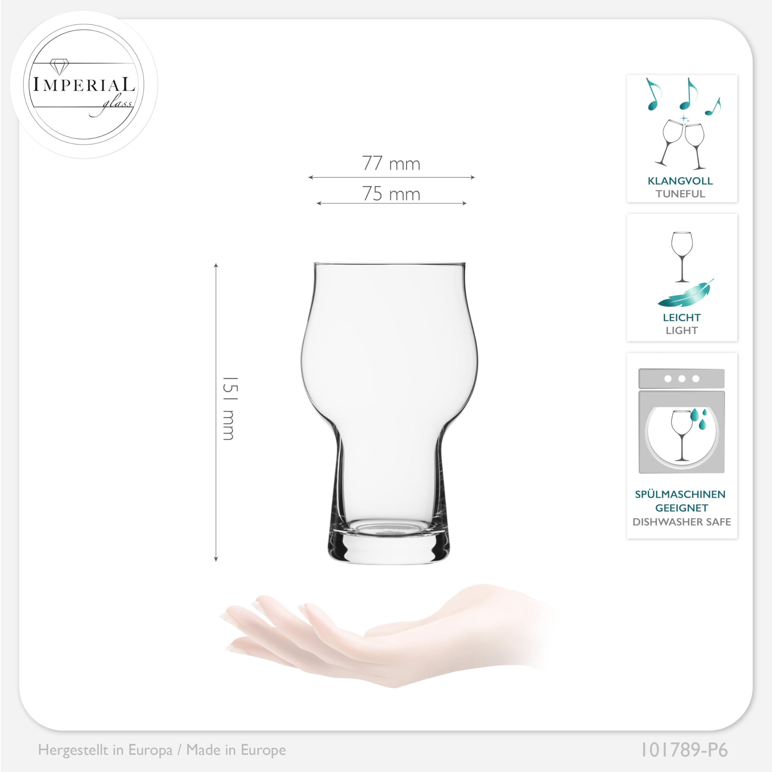 Imperial Lot De 6 Verres à Bière Avec Motif De La Cathédrale De