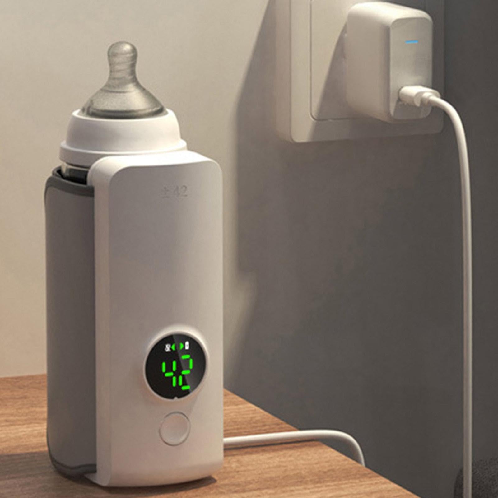 Calentador de biberón, calentador de biberón para leche materna | Calentador de biberón USB recargable,Calentador de biberón rápido, pantalla de temperatura del calentador de biberón para