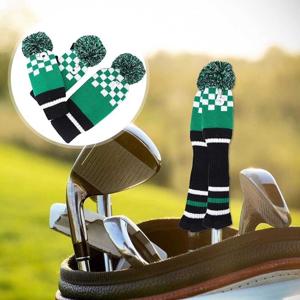 Pokrowce na główki żelazek golfowych 3-częściowy pokrowiec na kij golfowy, pokrowce na główki kijów golfowych, pokrowce na główki kijów golfowych i fairway, pasujące do kijów o pojemności 460 cm3