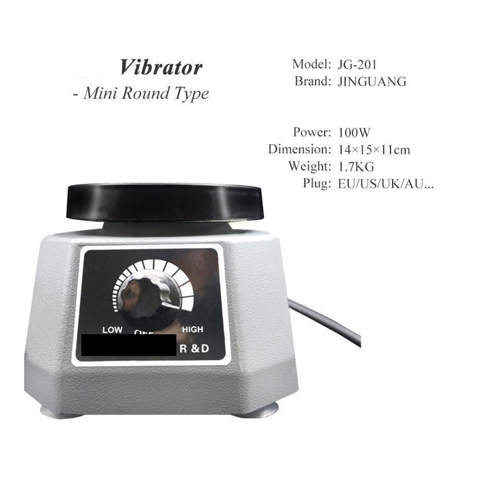 Gipsrüttler, runde Platte, kleiner Gips, variable Intensität, Schüttelgeschwindigkeit, einstellbarer Vibrationstisch for Gipsgeräte(110V)
