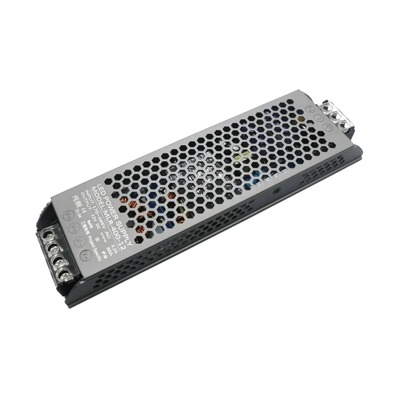 Zrnqevhe 400W Dc12v Led Light Strip Ultra-Thin Driver Constant Voltage Power Supply Dc 12V Lighting Transformer 45W 60W 100W 150W 200W 300W 400W(400W Dc12v)