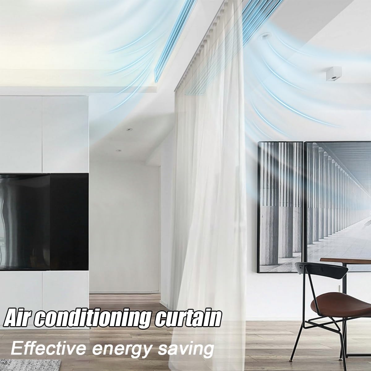 Heavy Duty Recessed Curtain Track Set, 280cm (9.2ft) Non-Slip, Rust-Proof Ceiling Railing for Living Room, Bedroom, Room Divider - White Finish