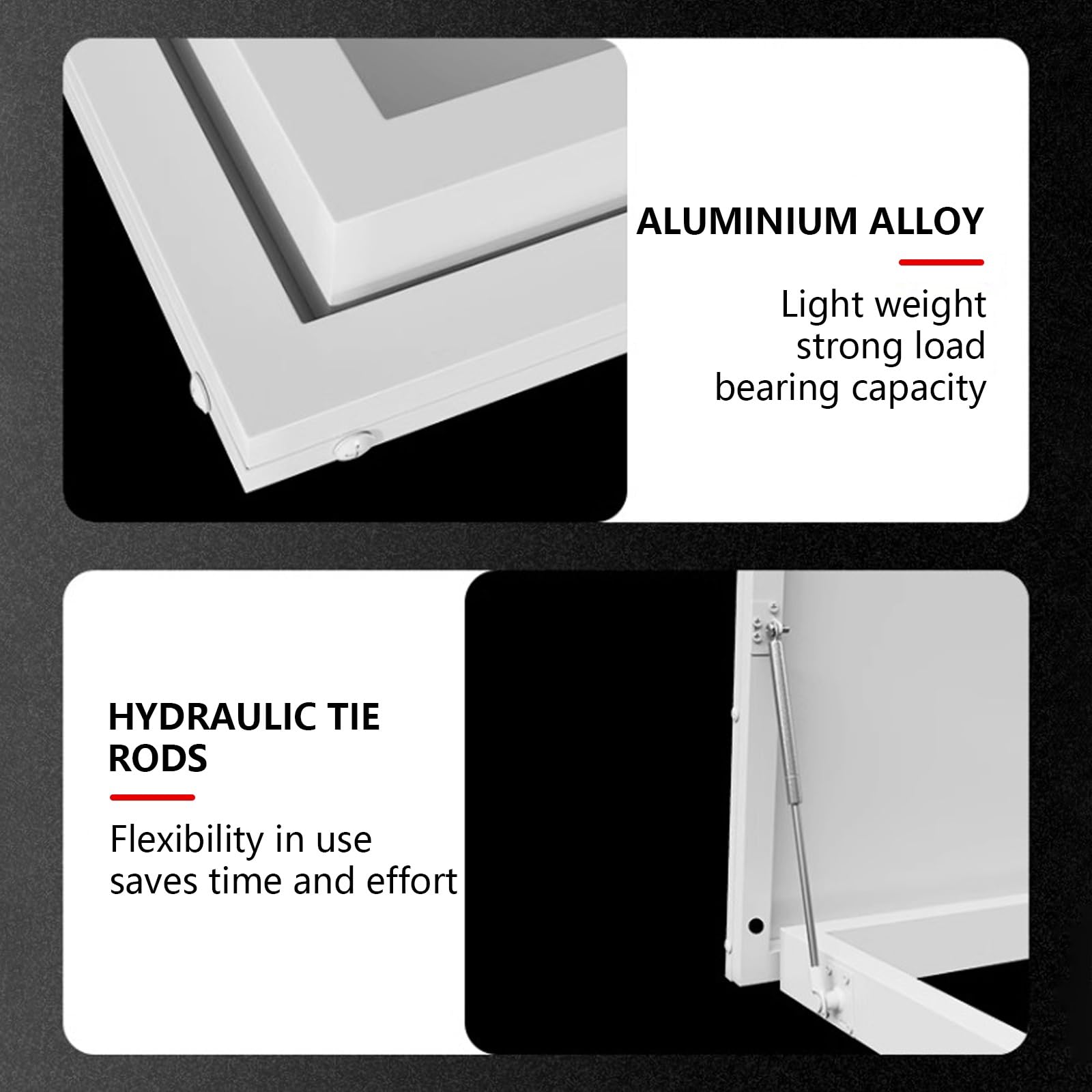 Aluminiowe okno dachowe z mechanizmem wentylacyjnym i uchwytem 45 x 45 cm (17,7 x 17,7 cala) – idealne do garaży na poddaszu i remontu domu