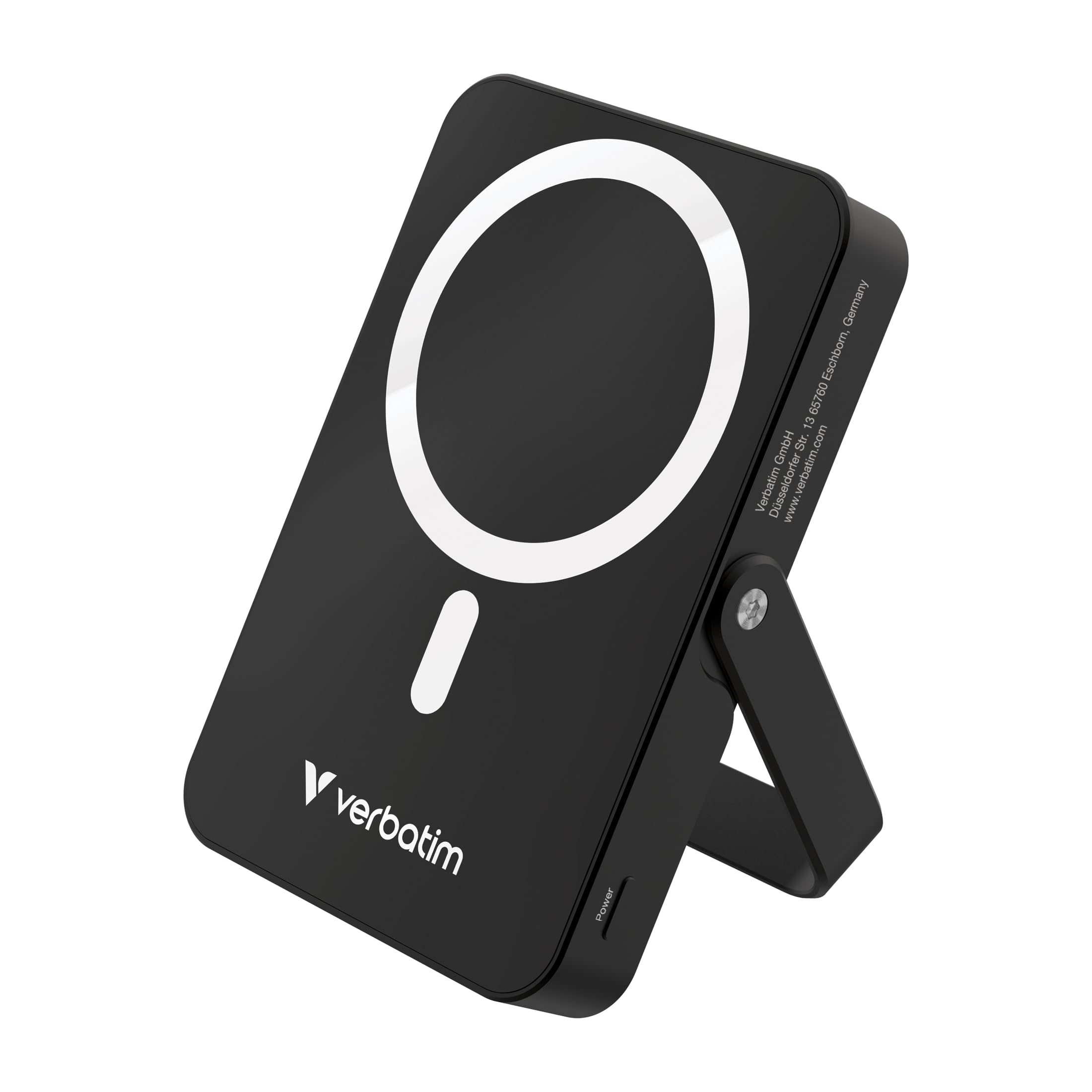 Verbatim Charge 'n' Go MagSafe Power Bank 10.000 mAh nero 15 W magnetico – PD 22 W ricarica rapida display LED & supporto pieghevole per iPhone 16/15/14/13/12 Pro/Pro Max – con cavo USB-C