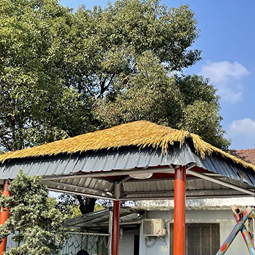LSMKK Thatch Roofing para Tiki Bar impermeável, rolo de corredor de fios de plástico sintético para