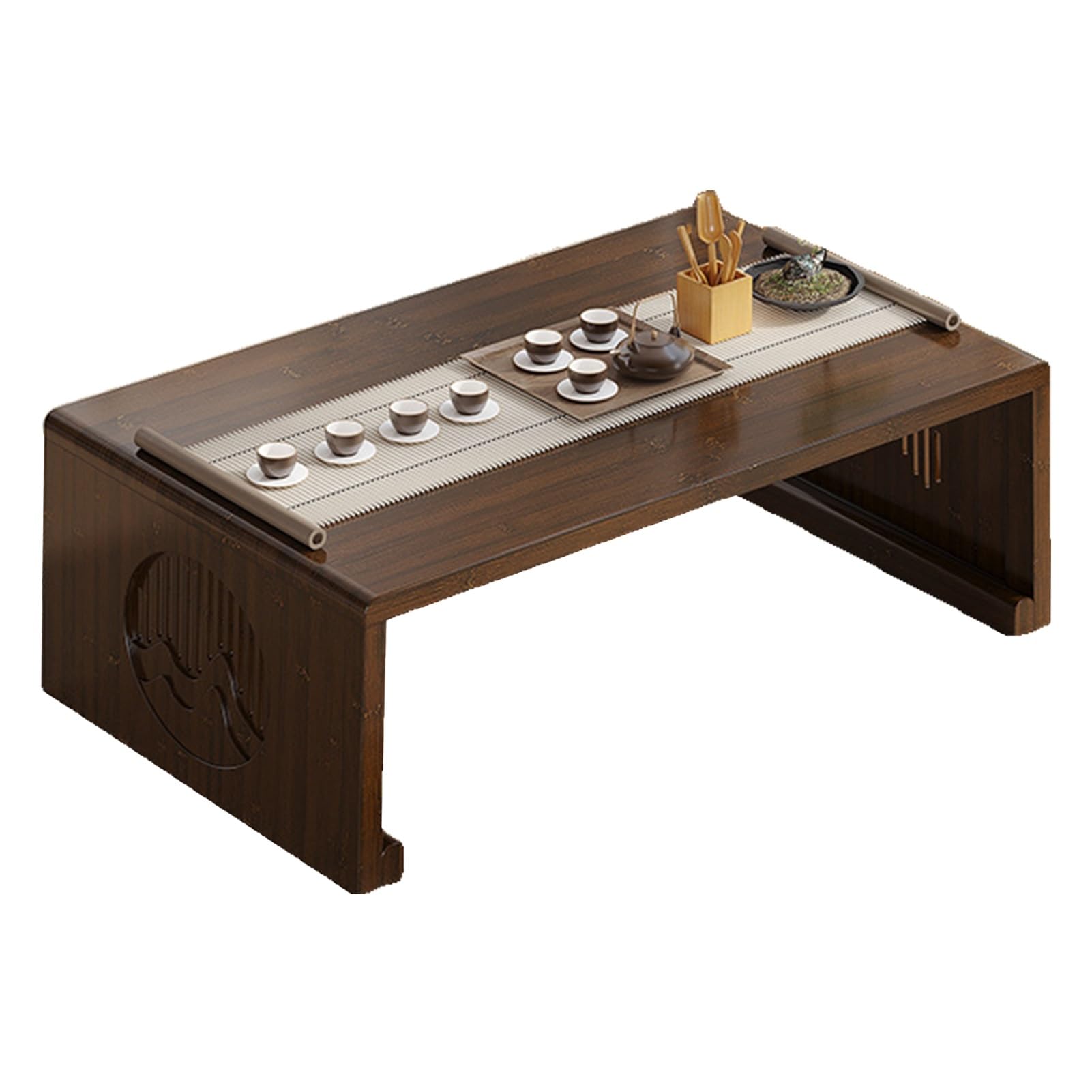 Table basse japonaise pour s'asseoir sur le sol confortablement