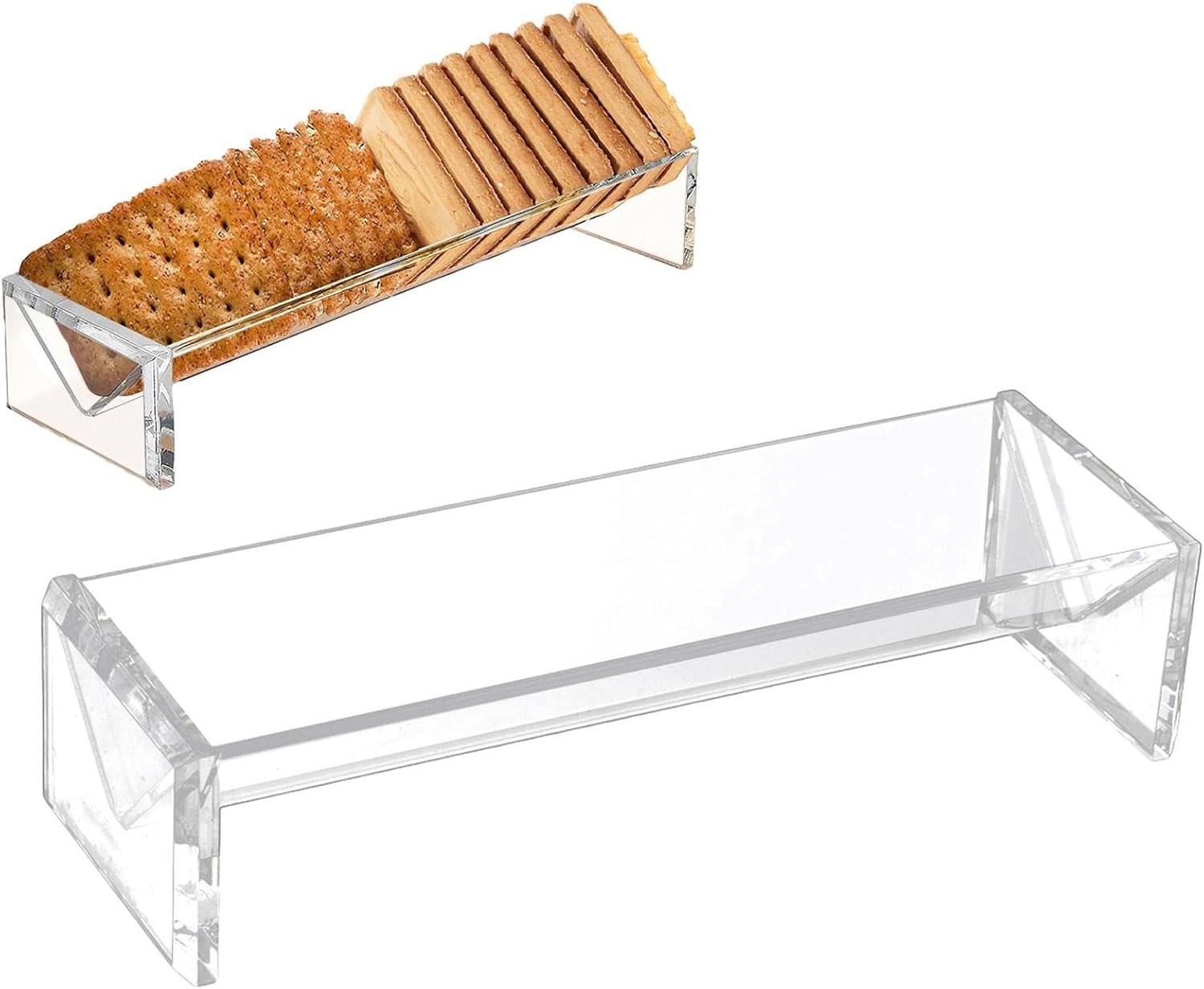 Acrylic Cracker Server Tray, Clear Cracker Tray for Serving Rectangular