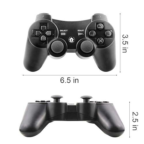 Miniatura 3 de Diswoe Controllers for PS-3, Wireless PS-3 Controller 2 Pack, Bluetooth Gamepad Joystick, Double Vibrating Controller for Play_station 3 with 2 USB