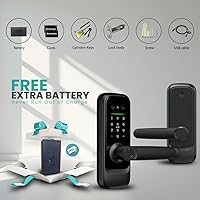 Vista 2 de Cerradura de puerta inteligente de reconocimiento facial 3D con cámara HD, timbre de video e intercomunicador, entrada sin llave con vena de palma