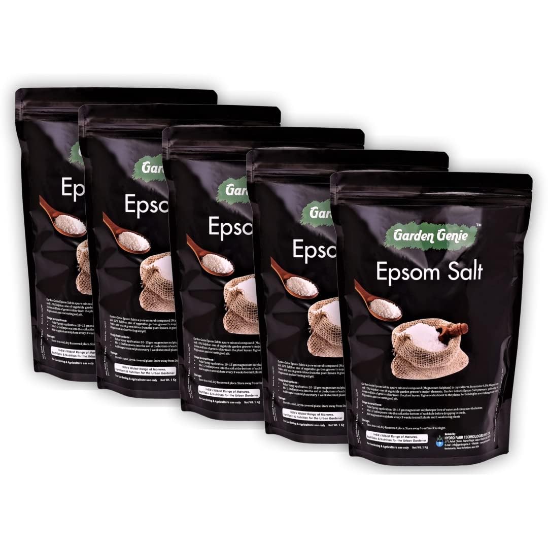 See full amazon price history chart for Garden Genie Epsom Salt (Magnesium Sulphate) | Micro-nutrient For Plants & Vegetables - 5 Kg (Pack Of 5-1 Kg), Powder. Garden Genie Epsom Salt (Magnesium Sulphate) | Micro-nutrient For Plants & Vegetables - 5 Kg (Pack Of 5-1 Kg), Powder. (B0B7XL7MBS) Amazon Price History, Amazon Price Tracker