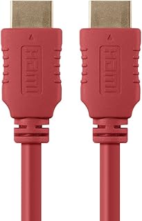 Monoprice HDMI High Speed Cable - 6 Feet - Red, 4K@60Hz, HDR, 18Gbps, YUV 4:4:4, 28AWG - Select Series