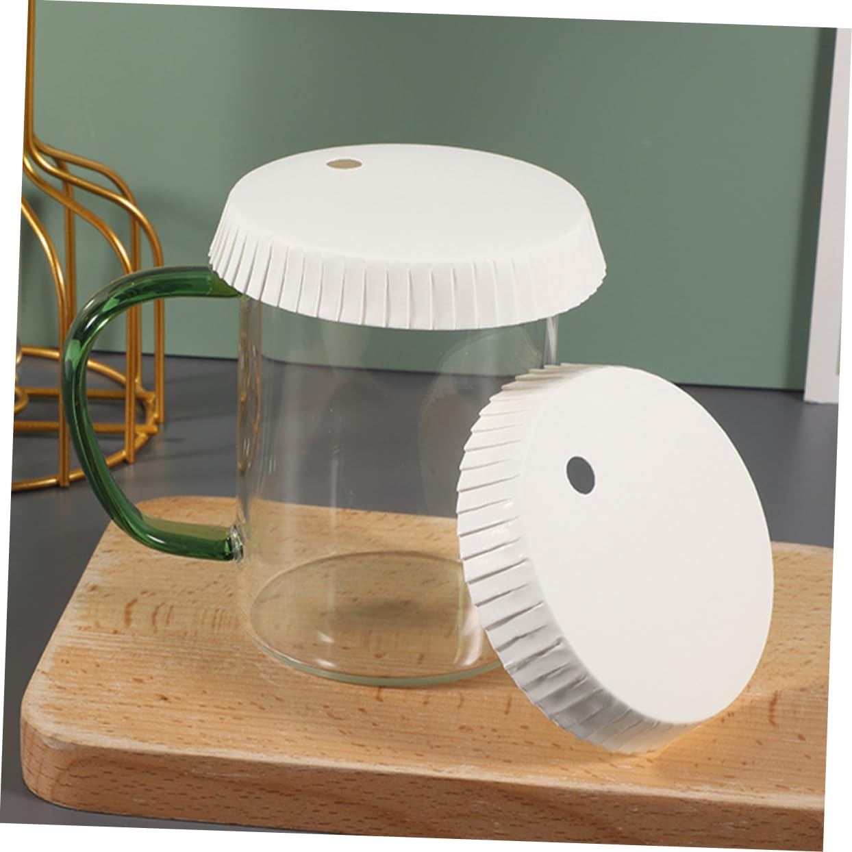 CIYODO 200pcs Paper Cup Lids Disposable Drink Covers Paper Cup Protectors Hotel House Salon Beauty Parlor Conference Venue