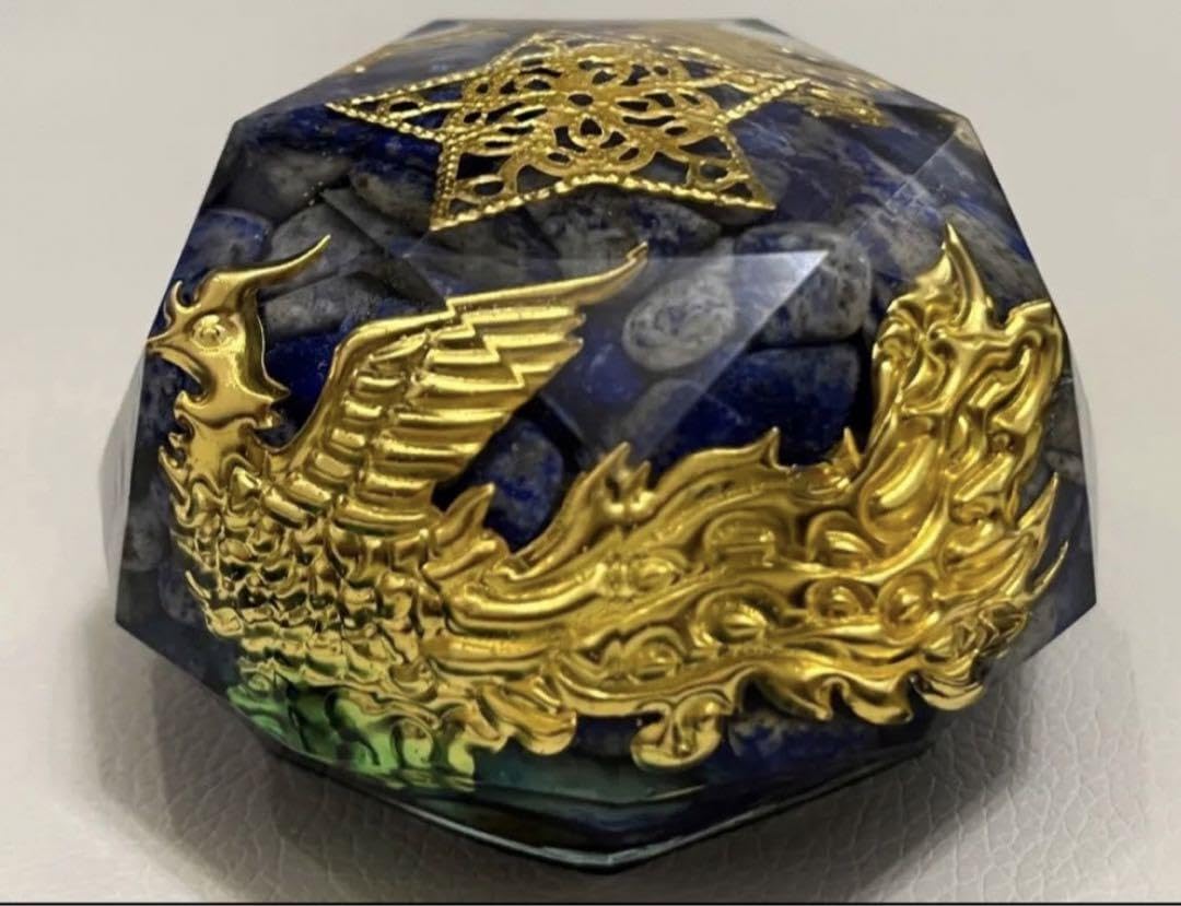 金運•財運上昇〜パワーUP金龍＆鳳凰⭐️龍体文字フトマニ図　オルゴナイト Amazon.co.jp: 金運財運上昇～パワーUP金龍＆鳳凰龍体文字