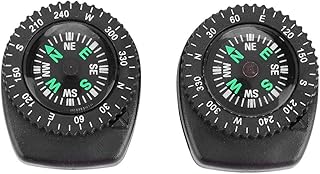 VGEBY 方位磁石 高精度コンパス オイル式 腕時計式 軽量 持ち運び便利 取り外し可能 登山/ハイキング用 2個セット