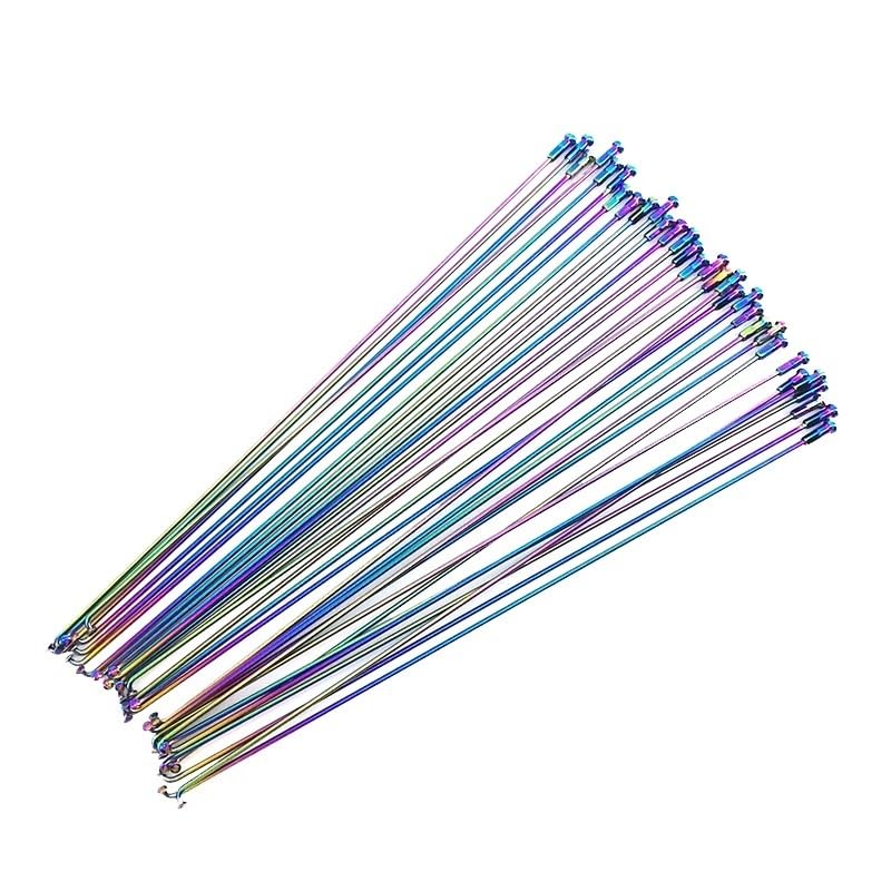Raggio di Bicicletta Raggi for Bicicletta 2.0 Rotondi J-Bend/Dritti, Colori Arcobaleno, con Raggi Cappuccio in Rame, è Possibile Scegliere Qualsiasi Lunghezza Inferiore a 310 mm