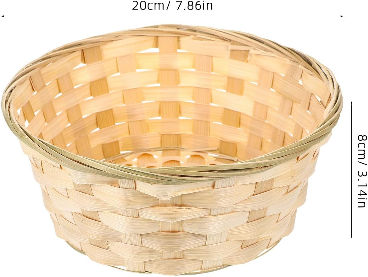 3pcs Bamboo Woven Storage Baskets for Fruit and Home Use image 2