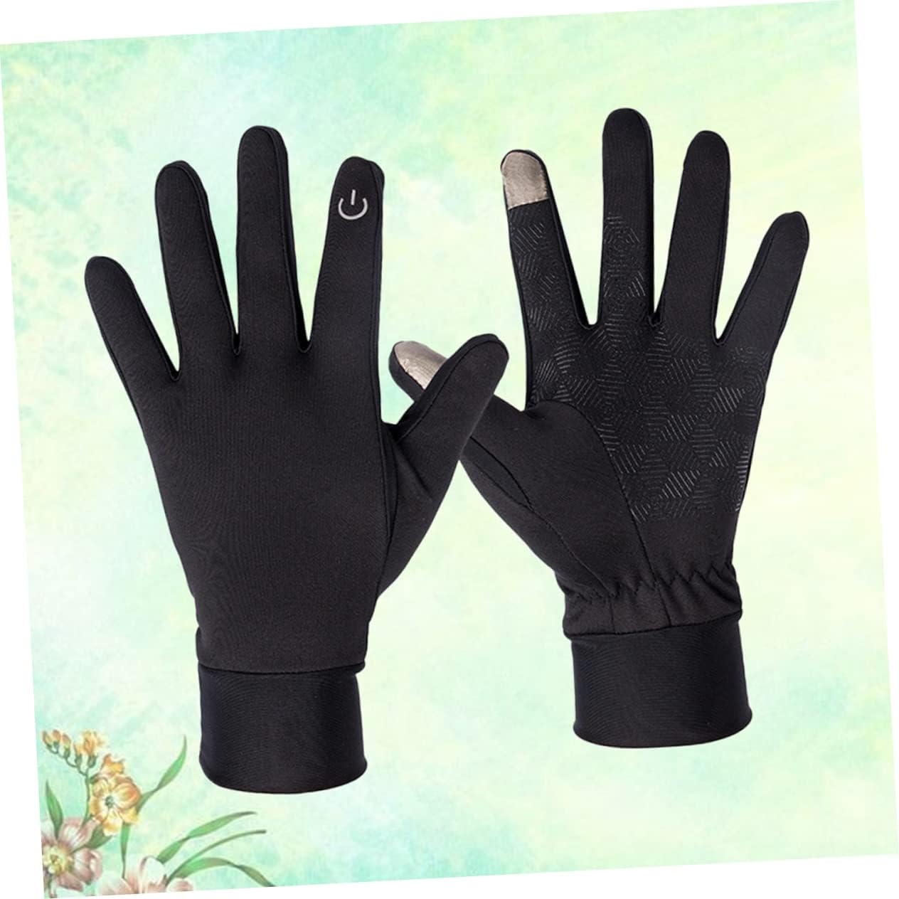 Black Winter Riding Gloves Windproof Touch Screen Gloves for Women Men Cycling Outdoor Activities