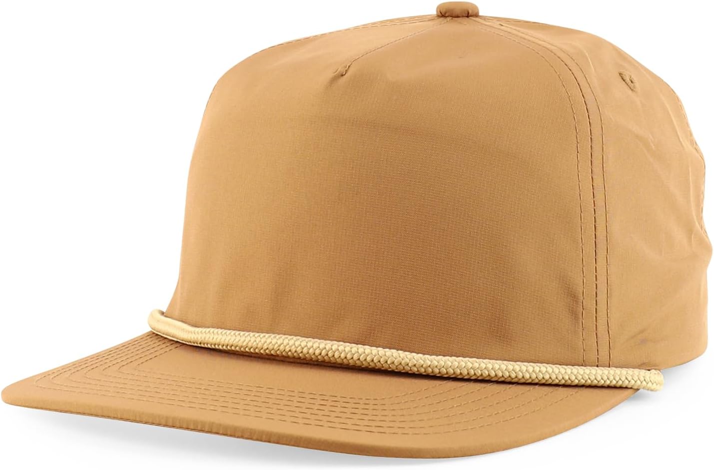 Trendy Apparel Shop 5 Panel Unstructured Perfomance Snapback Cap with Rope