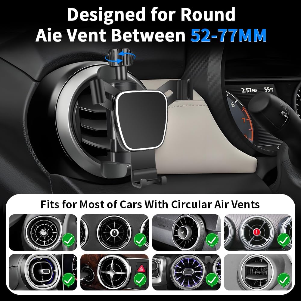 Car Phone Mount Holder For Nissan Versa 2012-2025，Pathfinder 2013-2020，Kicks 2018-2024，Maxima 2009-2014，Altima 2007-2012，Juke 2011-2017 Auto Accessories Interior Circular Air Vent Mobile Cell case