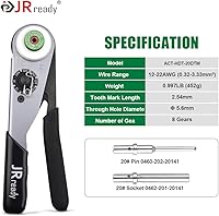 Vista 3 de JRready ST6360 Deutsch DTM Kit de herramientas de engarzado de conectores Deutsch y 2 3 4 6 8 12 pines con contacto sólido, terminal sólido