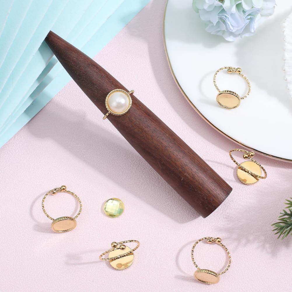 Beebeecraft 1 Boîte 20 Pièces Anneaux Composants En Acier Inoxydable 2 Tailles Bagues à Dôme Vierges Plateau De 10/12 Mm Composants D'Anneau à Coussin Plat Plateaux De Lunette à Manchette Ouverte