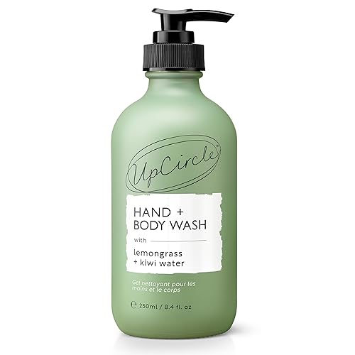 UPCIRCLE Jabón de manos y cuerpo con agua de kiwi de 8.45 onzas, para calmar + protección, glicerina + hierba de limón, natural, vegano y libre de