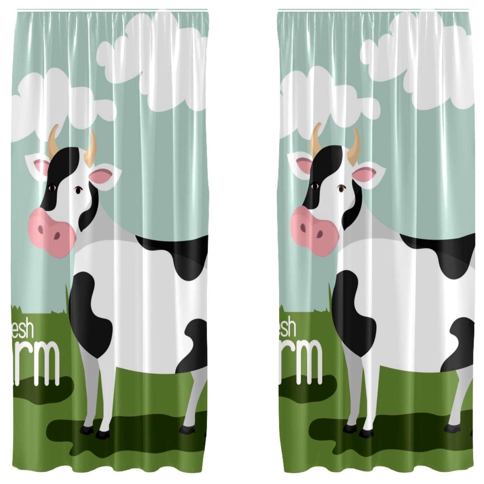 Rideaux occultants pour chambre au style cottage | Lot de 2 microfibre 140x213