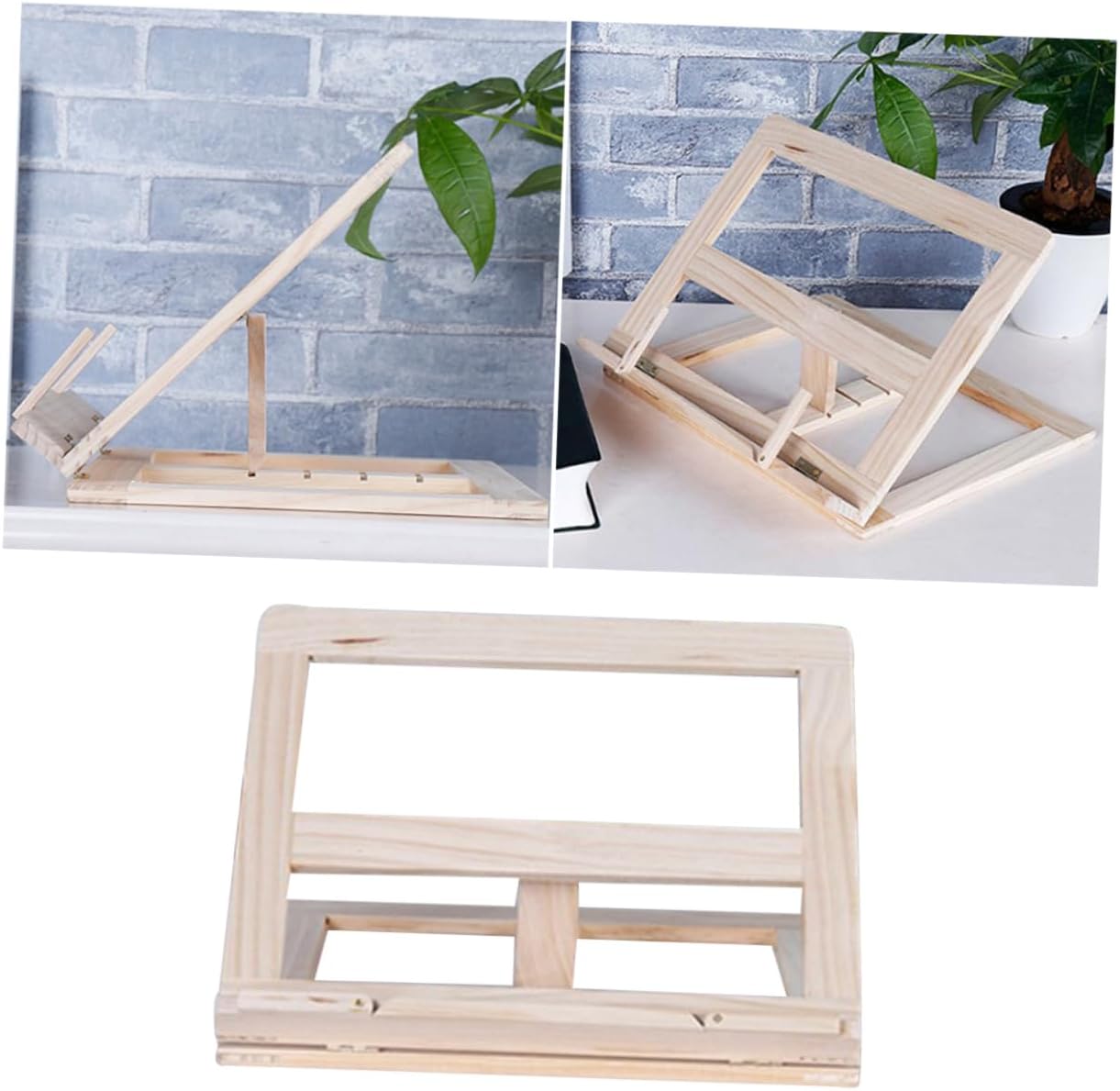 TEHAUX Book Reading Bracket Book Holder Document Book Holder Tray Reading Rest Holder Adjustable Book Stand Sturdy Book Stand Reading Book Stand Holder Desk Book Stand Bookshelf Wooden