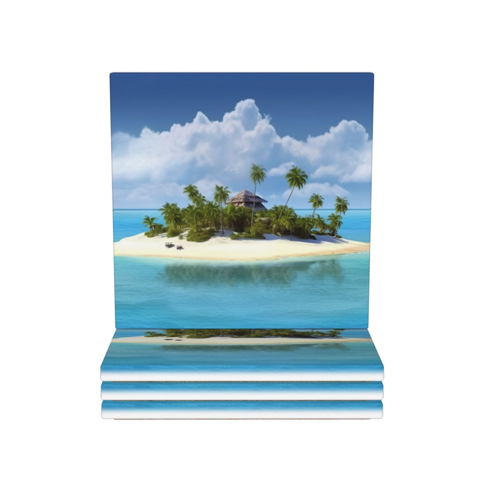 Dessous de verre céramique anti trace humidité table plage 4x