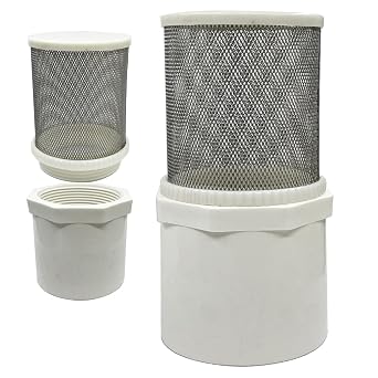 2.5 inch stainless steel filter cover connected to DN65/2.5" PVC water pipe, Suction Strainers 360 degree mesh rapid filtration used to remove debris and reduce solid entry