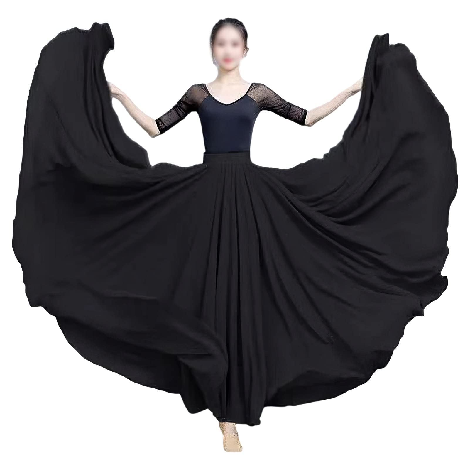 Mujer Chiffon Falda A-Line Longitud Total o del Tobillo Cintura Elástica Plisado Hada Faldas Larga