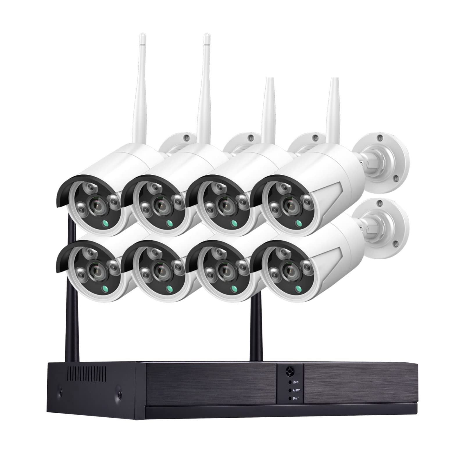 8CH sans Fil WiFi système de vidéosurveillance Visage détecter H.265 NVR 3MP extérieur Balle Audio caméra IP Ensemble WiFi Kit de Surveillance vidéo(None,8CH NVR and 8Cameras)