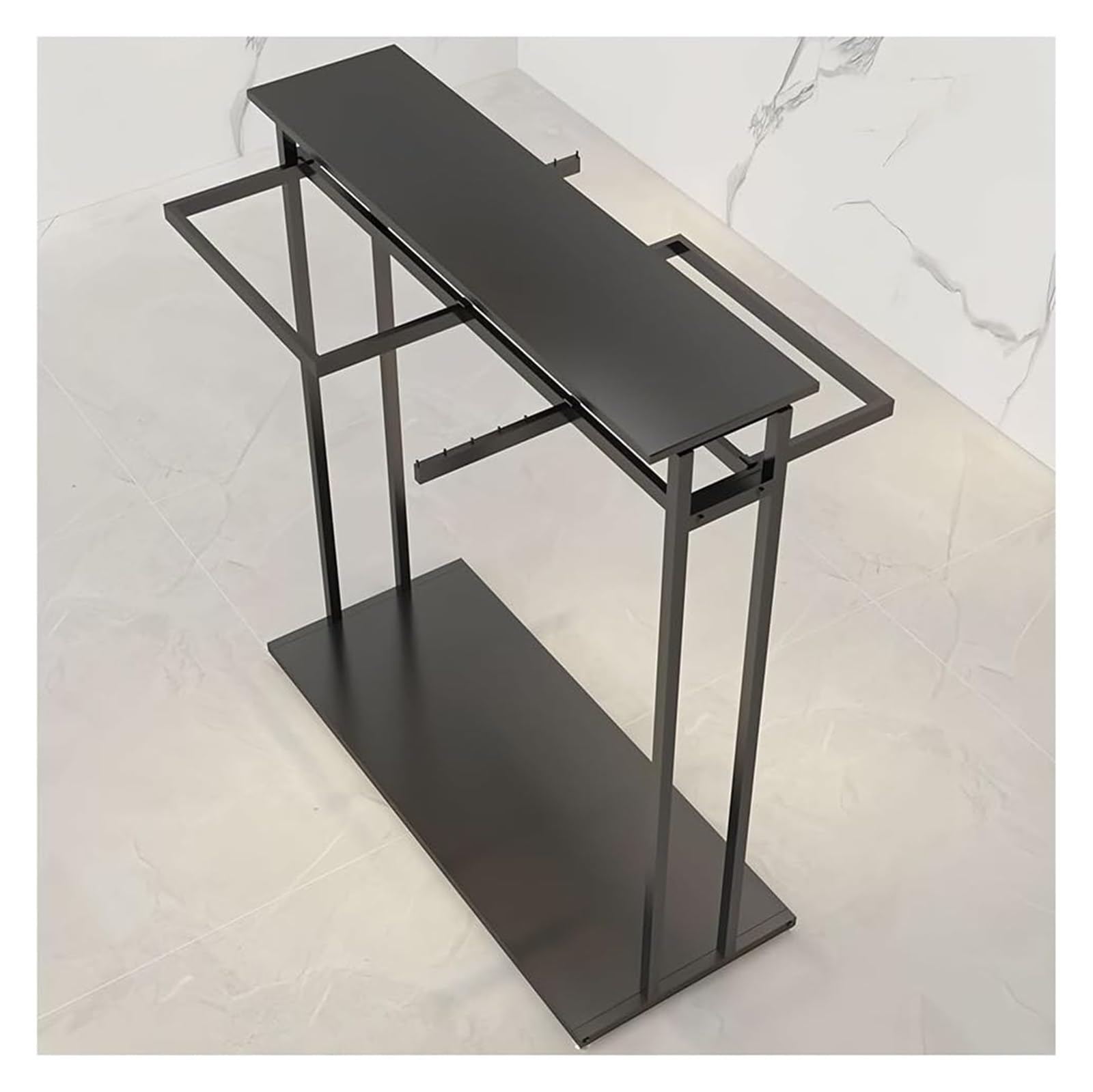 Heavy-Duty Double Hanging Clothes Rack Floor-Standing Metal Garment Organizer Large Capacity 120x50x150 cm Stylish Black Design for Home