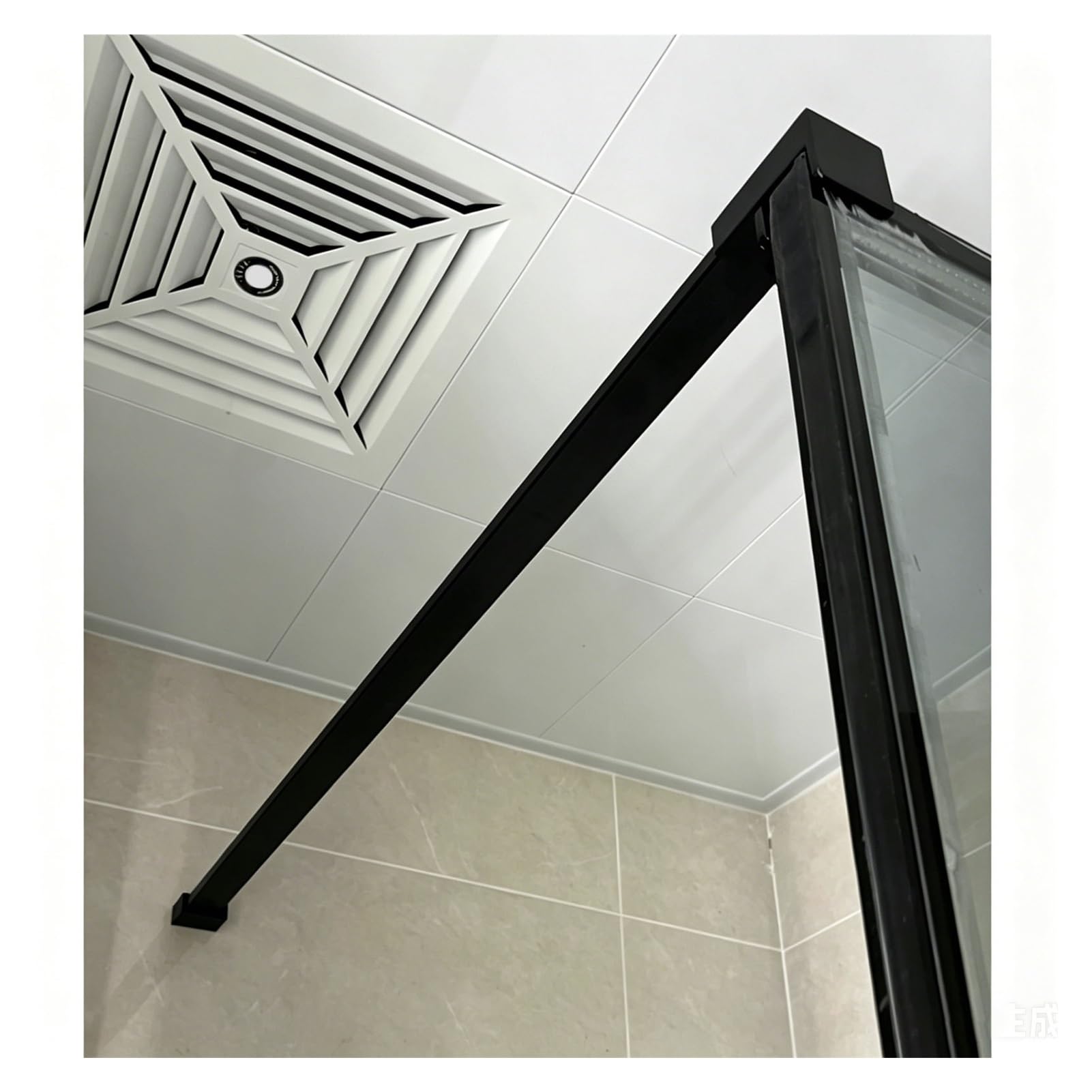 Barre de stabilisation douche 150cm noire en acier inox pour paroi fixe de salle de bain