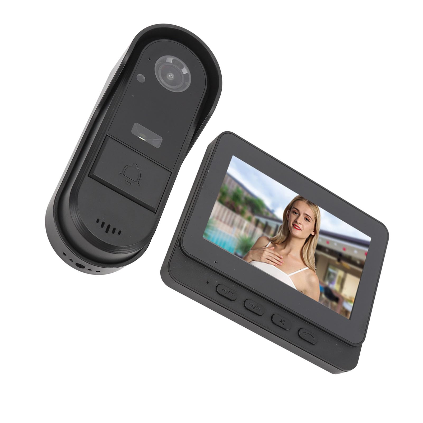 Citofono Videocitofono Wireless con Videocamera Videocitofono HD 1080P, Display a Colori da 4,3 Pollici, Impermeabile IP65, Citofono Bidirezionale, Funzioni di Visione Notturna