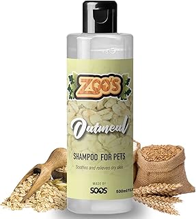 Zooâ€™s Pet Oatmeal Dog Shampoo for Cats and Pets Fast Absorbing Moisturize Skin Provides Relief to Dry, Itchy Skin While Softening Your Petâ€™s Coat - 1x Dog and Cat Shampoo (500ml / 16.9oz)