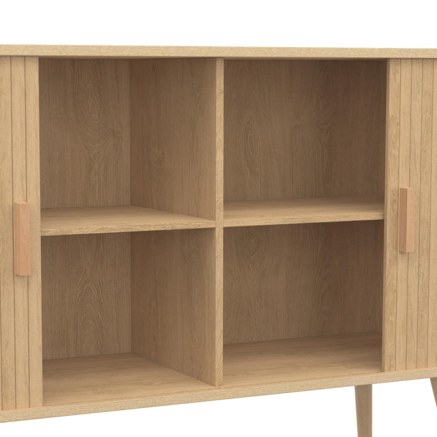 IDMarket - Buffet 140 cm Romie Effet Lattes 2 Portes coulissantes