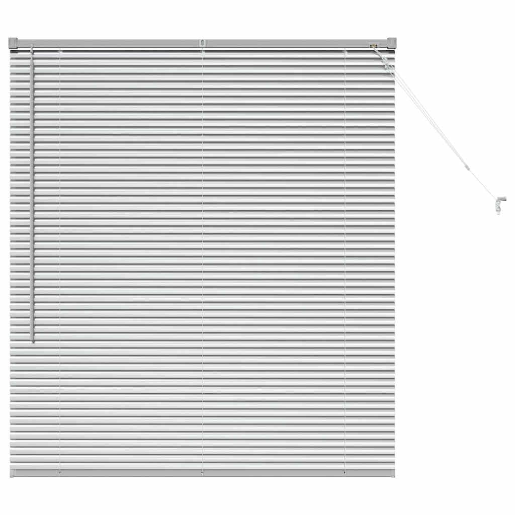 vidaXL Venetian Blinds Height Adjustable Silver 130 x 115 cm Aluminium, Modern Rectangular Aluminum Blinds, Adjustable Indoor Window Treatments, Light Control Privacy for Home Decor, Office