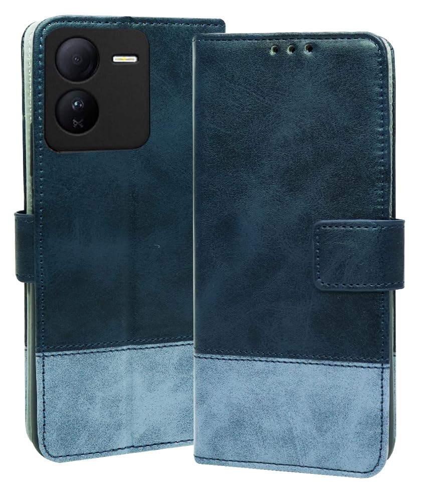 SESS XUSIVE Flip Back Cover Case for iQOO Z9 5G Dual-Color Leather Finish Inbuilt Stand & Pockets Wallet Style Flip Case for iQOO Z9 5G - Blue & Sky Blue (B08BV3RCDN) Amazon Price History, Amazon Price Tracker