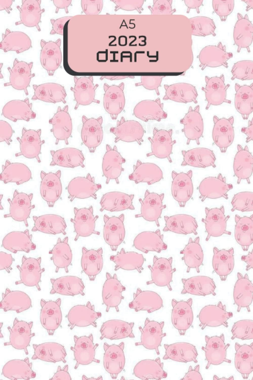 Pig Diary 2023: Goal Setting Planner Checklist-2023/2024 Calendars-Contact Details & Notes