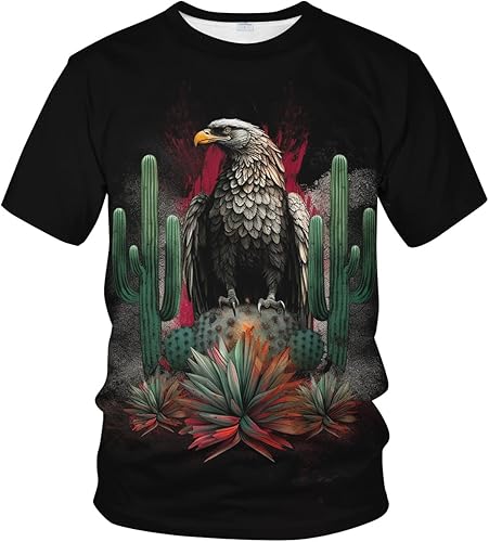 Miniatura 2 de Camiseta colorida de la bandera mexicana mágica de México Eagle Cactus Camisetas