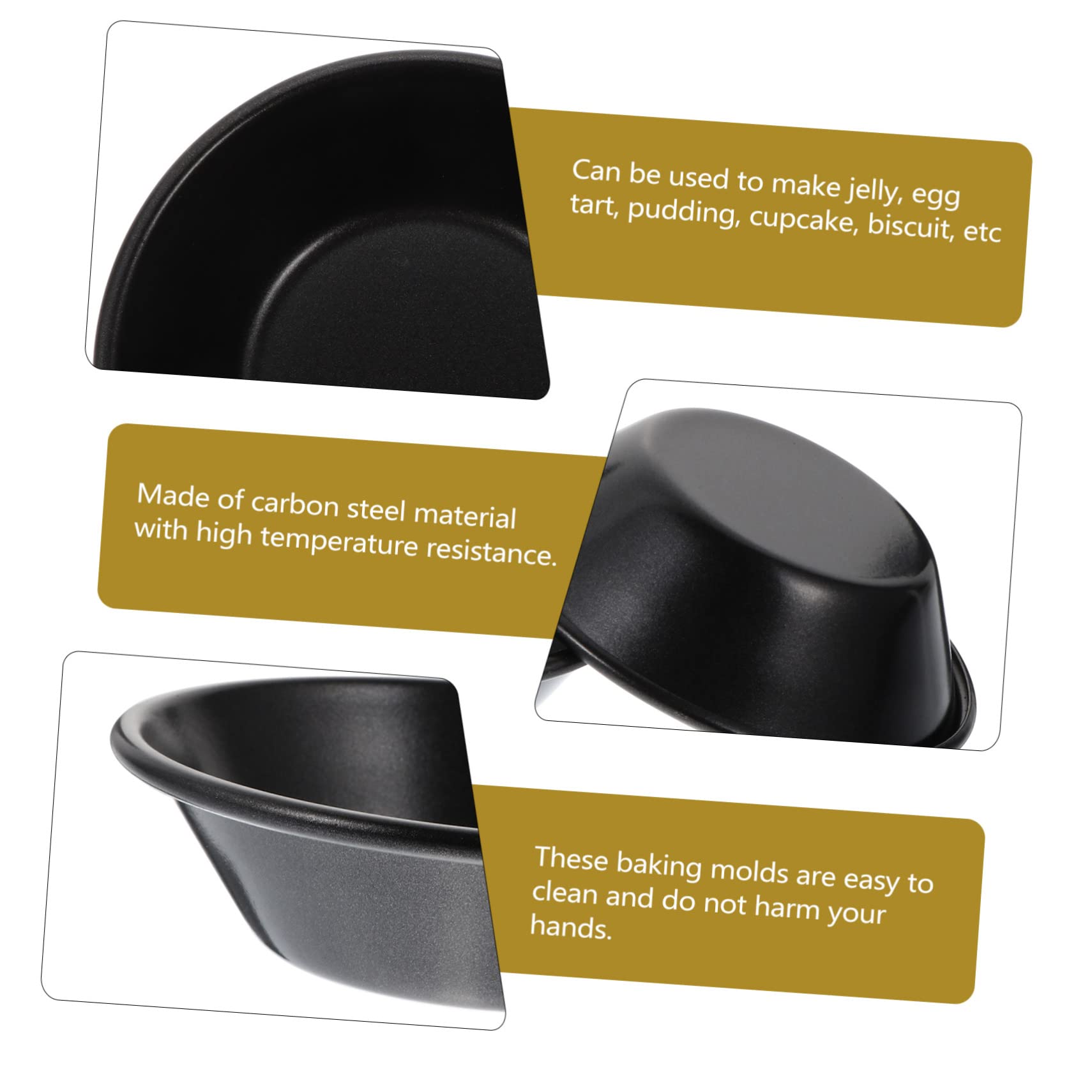 POPETPOP 5 Set Fudge Carbonio Antiaderenti E Profondi Per Torte Muffin Puddings E Cioccolatini Per Cucina E Nero 4 Pezzi * 5