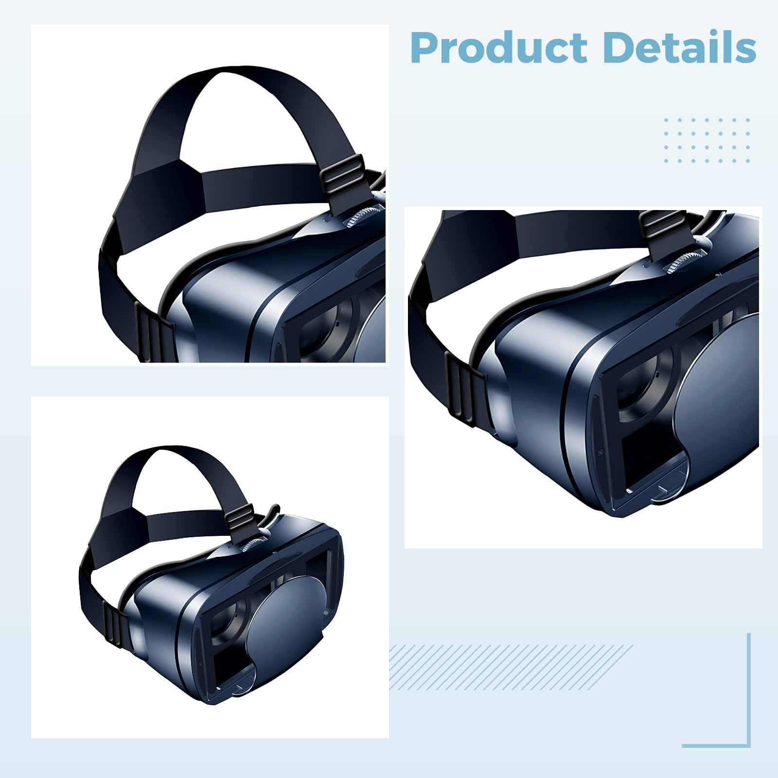 VR Headset mit Controller, Virtual Reality 3D VR Brille für Handy, immersive 3D Filme und AR Spiele, verstellbare Passform, kompatibel mit 5 bis 7 Zoll Smartphones, 12 x 4,4 x 3,3 cm