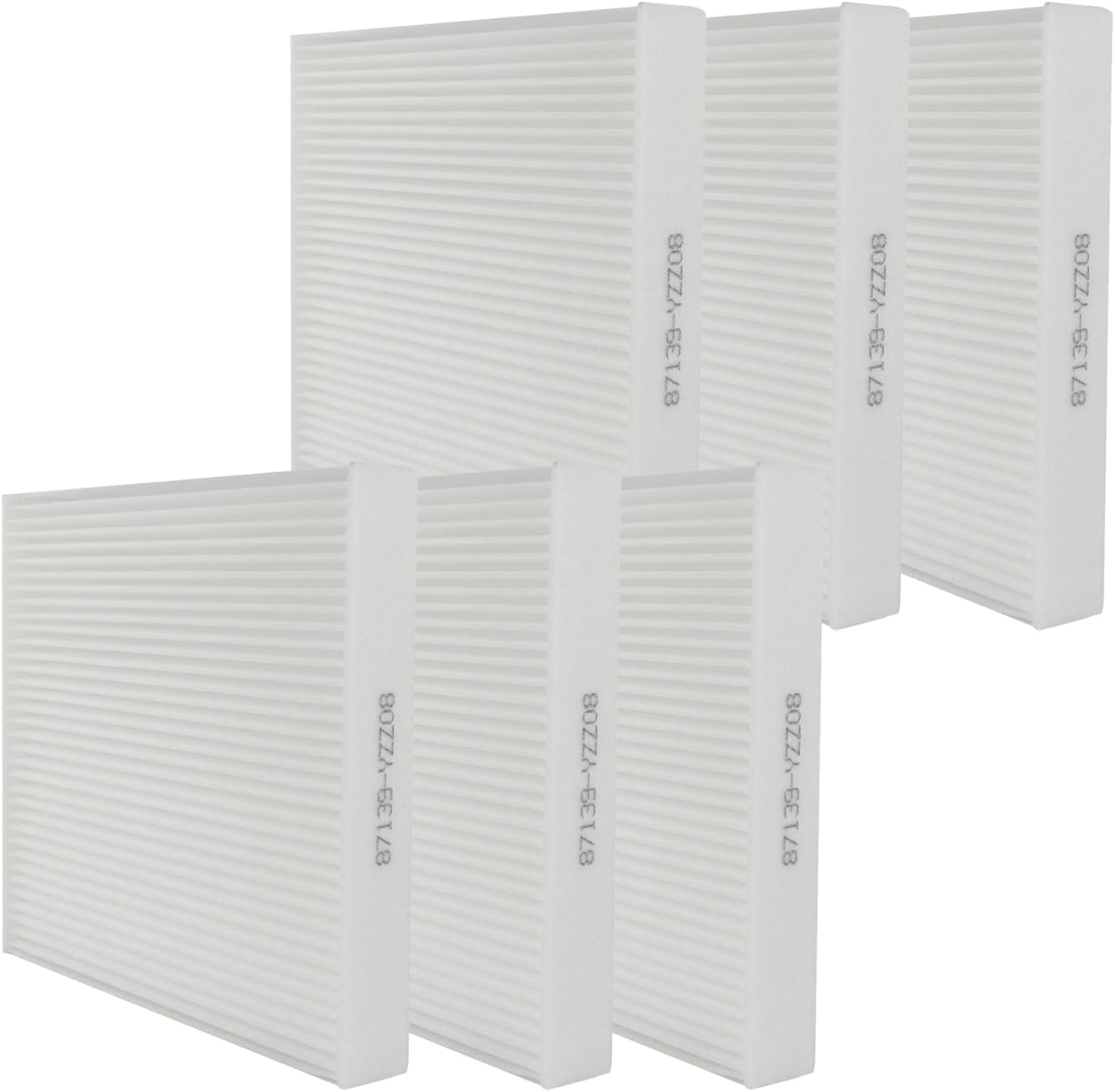 87139-YZZ20 Car Cabin Air Filter Fit for Toyota Camry, RAV4, Highlander, Corolla, 4Runner, Tundra, Prius, Sienna, Lexus, Scion, Subaru, Jaguar, Replace 87139-YZZ20 87139-YZZ08， Pack of 6