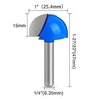 Vista 14 de ASNOMY 1-1/2" Cutting Diameter Core Box Router Bit, 1/2 Inch Shank Round Nose Cove Box Router Bits - Solid Carbide 2-Flute Core Box Round Nose