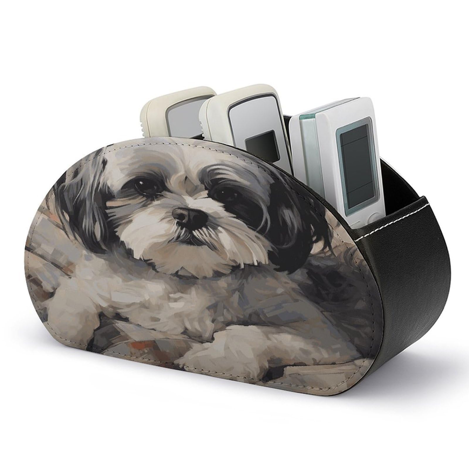 Btcowzrv Style Shih Tzu Remote Control Holder With 5 Compartments
