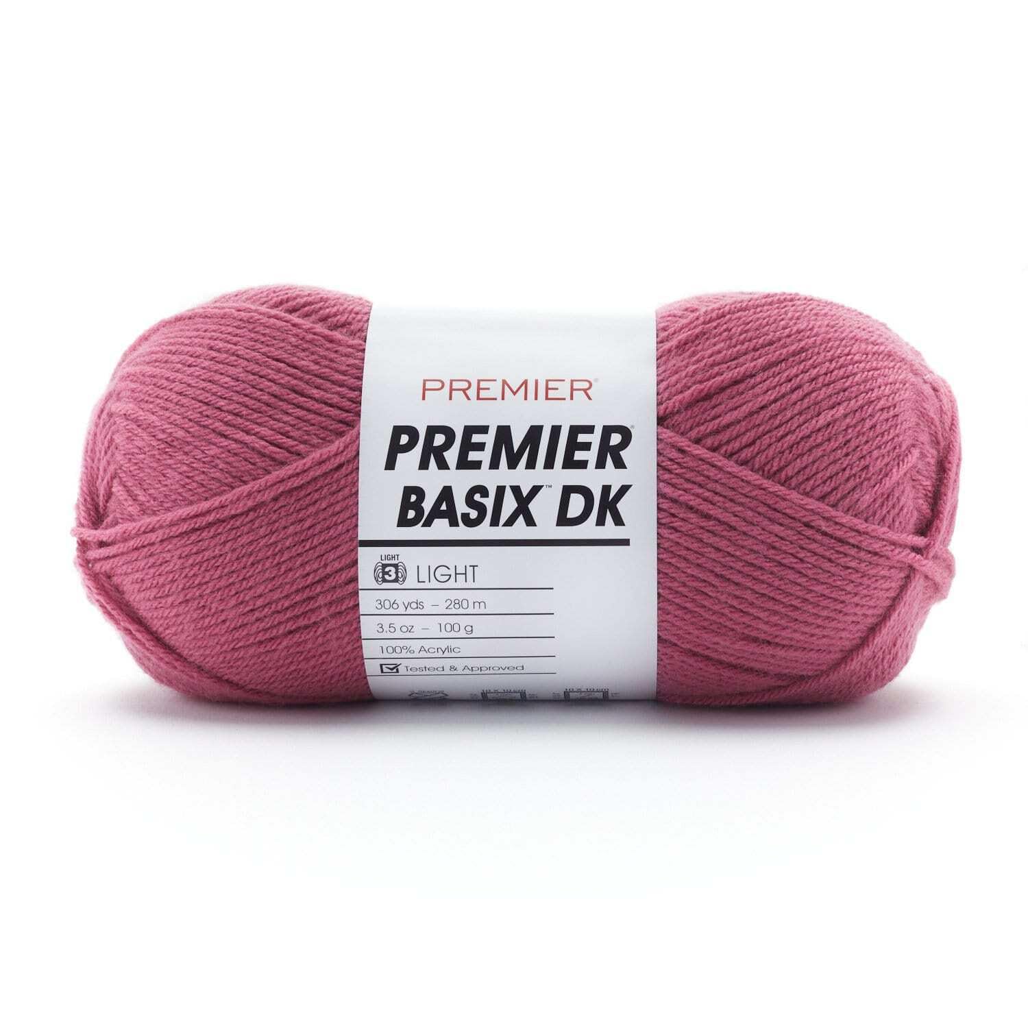 Premier Yarns Basix DK Yarn-Rose