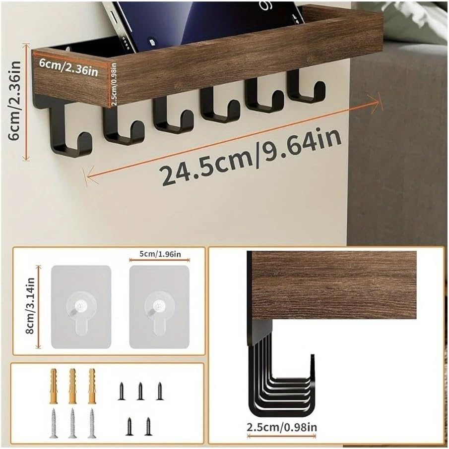 Hat Rack for Wall Home Decoration Key Hangers Wall Mount Storage Rack,Wooden Floating Shelf Plant Holder Shower Caddy Cosmetic Organization Holder(White)