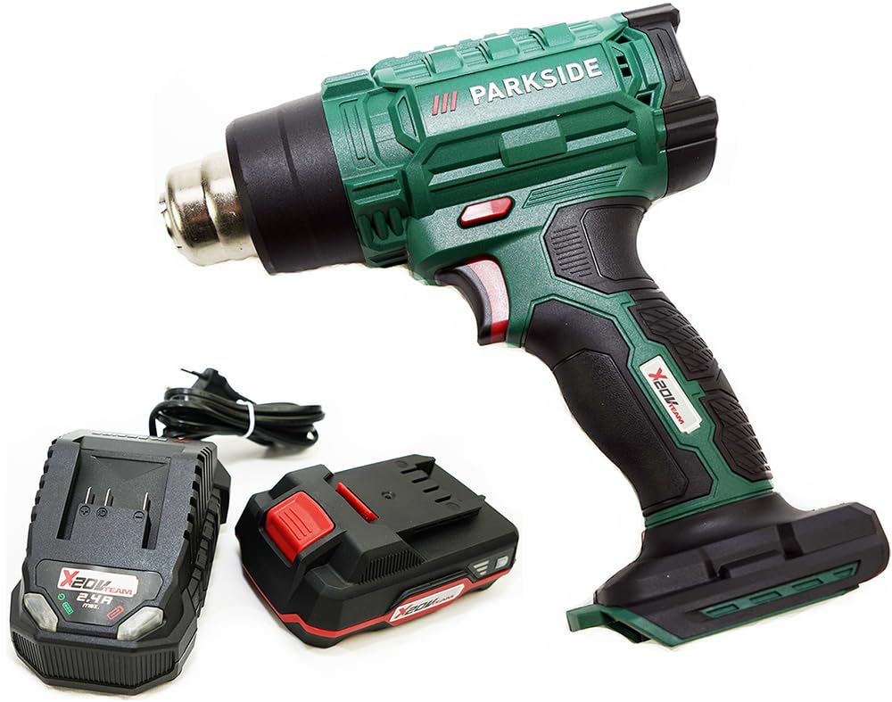 Pistola de aire caliente inalámbrica 20V PHLGA 20-Li C2 con 3 boquillas (1 batería 2 Ah)