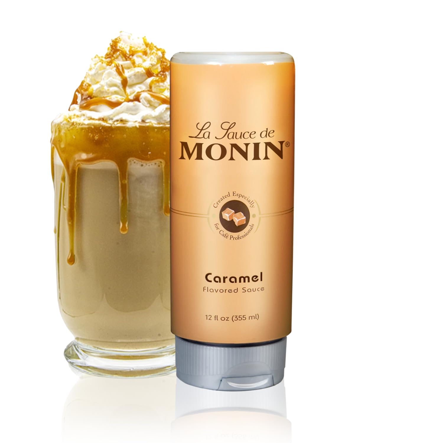 Monin - Gourmet Caramel Sauce, Rich and Buttery, Great for Desserts, Coffee, and Snacks, Gluten-Free, Non-GMO (12 Ounce)